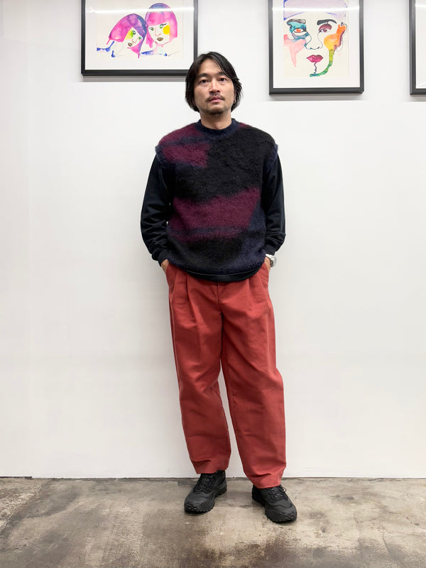 【frank leder / フランクリーダー】LIGHT WEIGHT DEUTSCHLEDER 2TUCK TROUSERS / Red