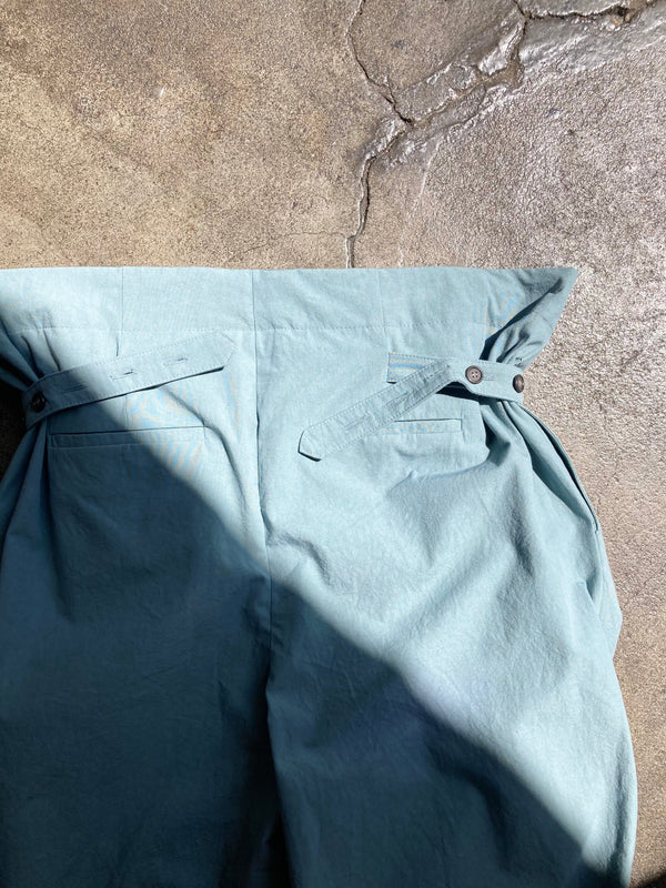 【frank leder / フランクリーダー】WASHED COTTON 2TUCK TROUSERS - WITH ADJUSTER - / Lt. Blue