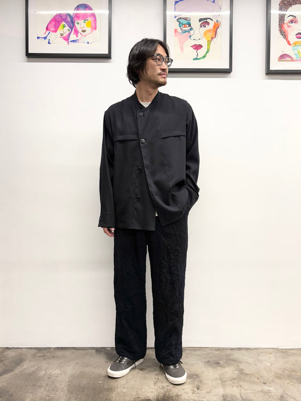 【 BLUE BLUE JAPAN 】ムラゾメウール ドローパンツ / Dark Navy