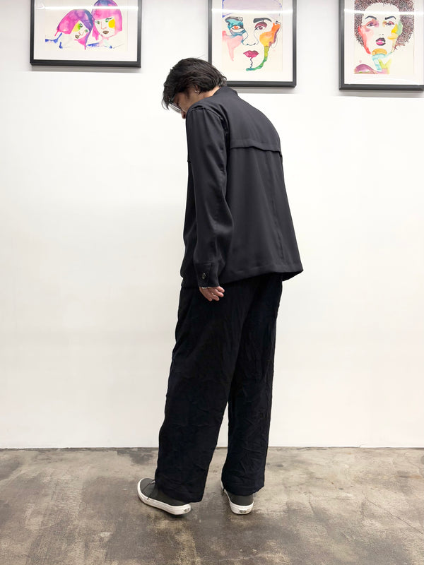 【 BLUE BLUE JAPAN 】ムラゾメウール ドローパンツ / Dark Navy