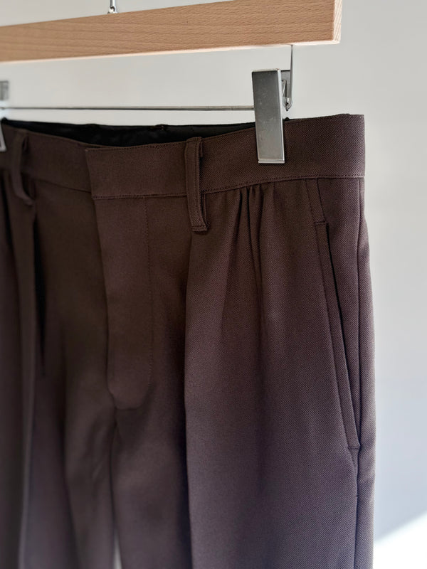 【 UNUSED 】TWILL STRETCH SLACKS / Brown