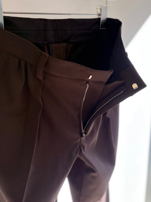 【 UNUSED 】TWILL STRETCH SLACKS / Brown