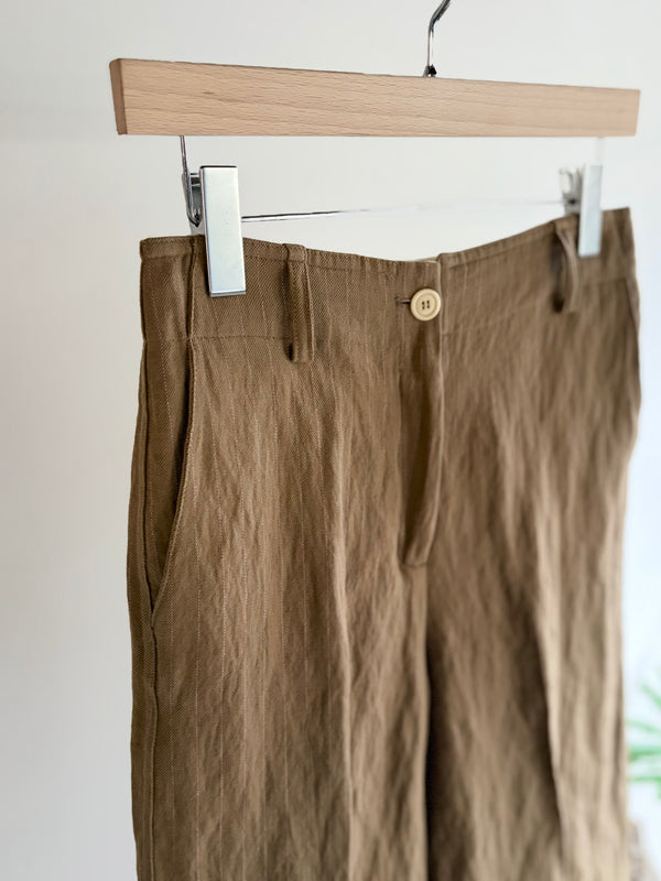 【 BALIA / バーリア 】STRIPE FLARE PANT / Brown Stripe