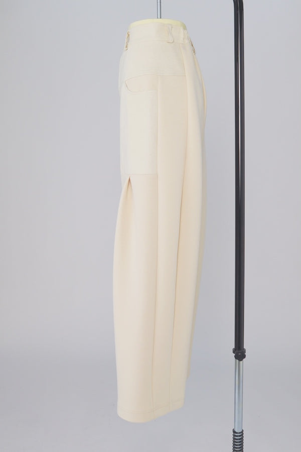 【RURI W. / ルリ】SPLICED INTERLOCK TROUSERS / Ivory