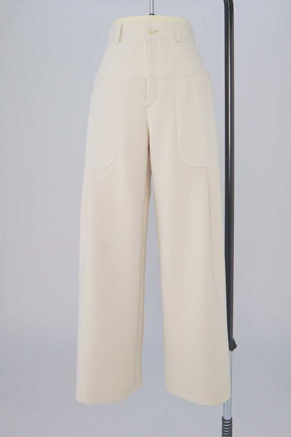 【RURI W. / ルリ】SPLICED INTERLOCK TROUSERS / Ivory