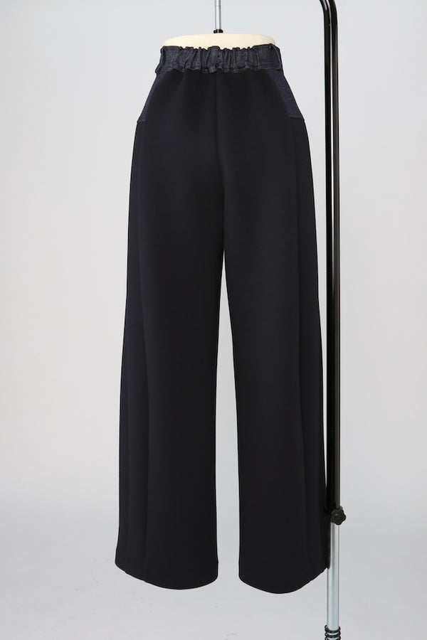 【RURI W. / ルリ】SPLICED INTERLOCK TROUSERS / Navy