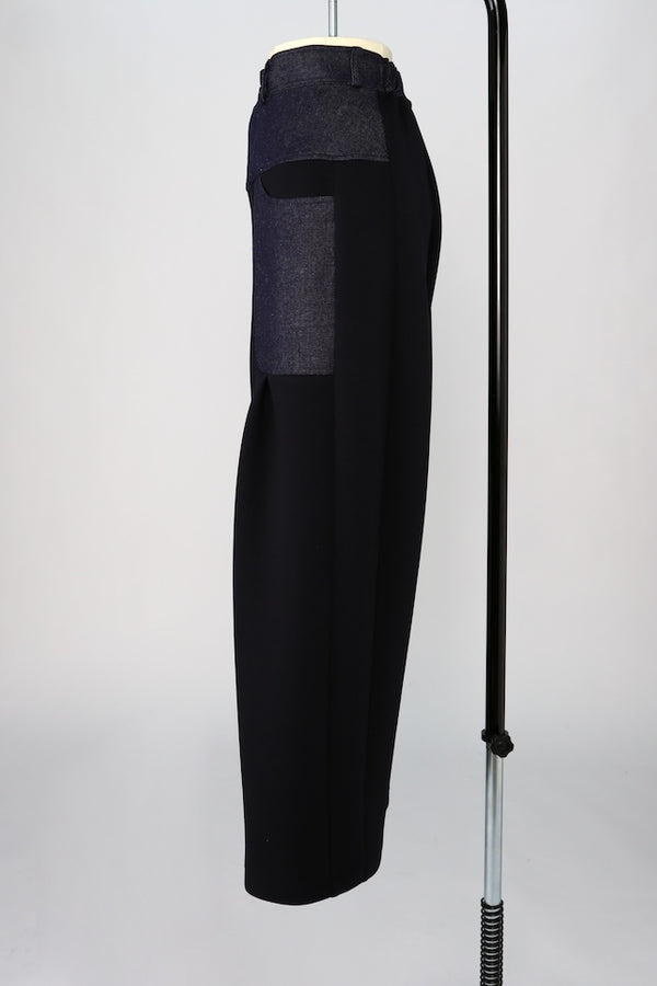 【RURI W. / ルリ】SPLICED INTERLOCK TROUSERS / Navy