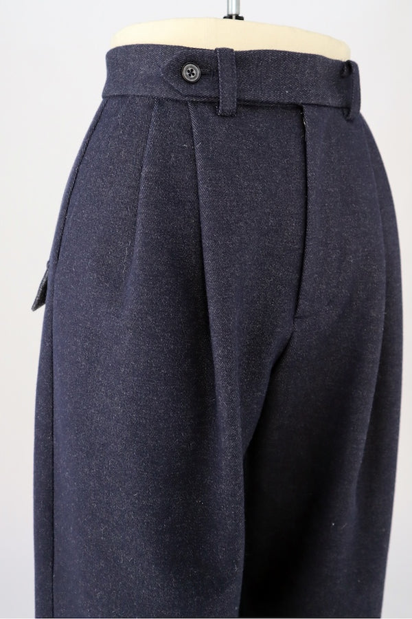 【RURI W. / ルリ】MELANGE TROUSERS / Navy
