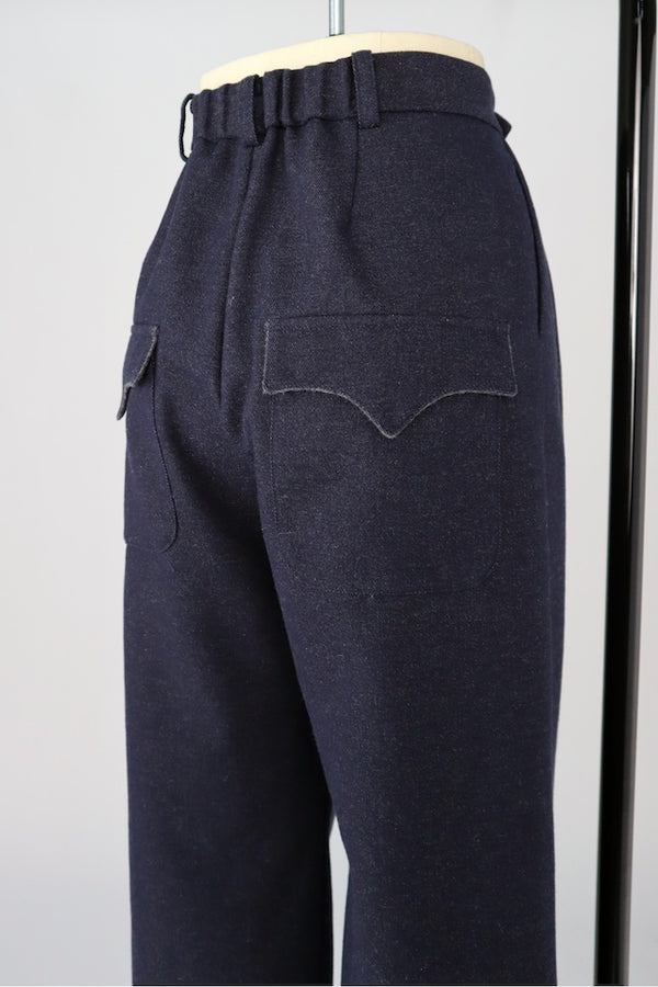 【RURI W. / ルリ】MELANGE TROUSERS / Navy