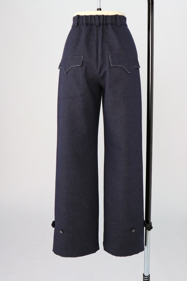 【RURI W. / ルリ】MELANGE TROUSERS / Navy