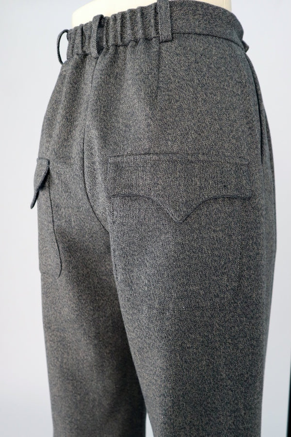 【RURI W. / ルリ】MELANGE TROUSERS / Charcoal Brown