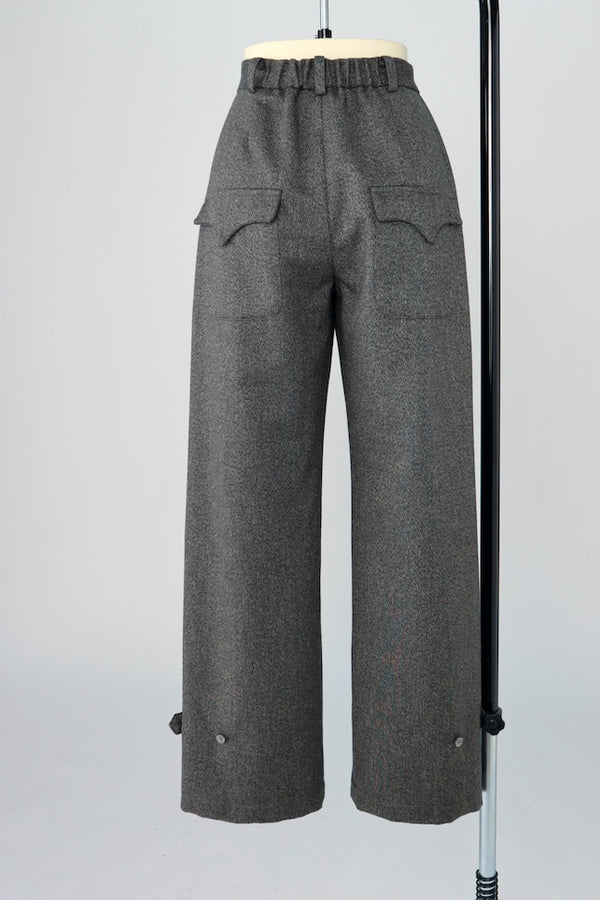 【RURI W. / ルリ】MELANGE TROUSERS / Charcoal Brown