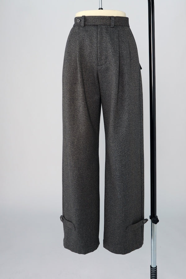 【RURI W. / ルリ】MELANGE TROUSERS / Charcoal Brown