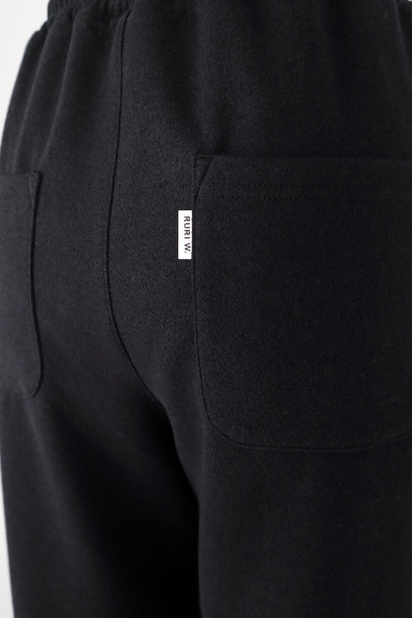 【RURI W. / ルリ】INTERLOCK TUCKED TROUSERS / Black