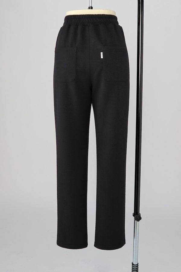 【RURI W. / ルリ】INTERLOCK TUCKED TROUSERS / Black