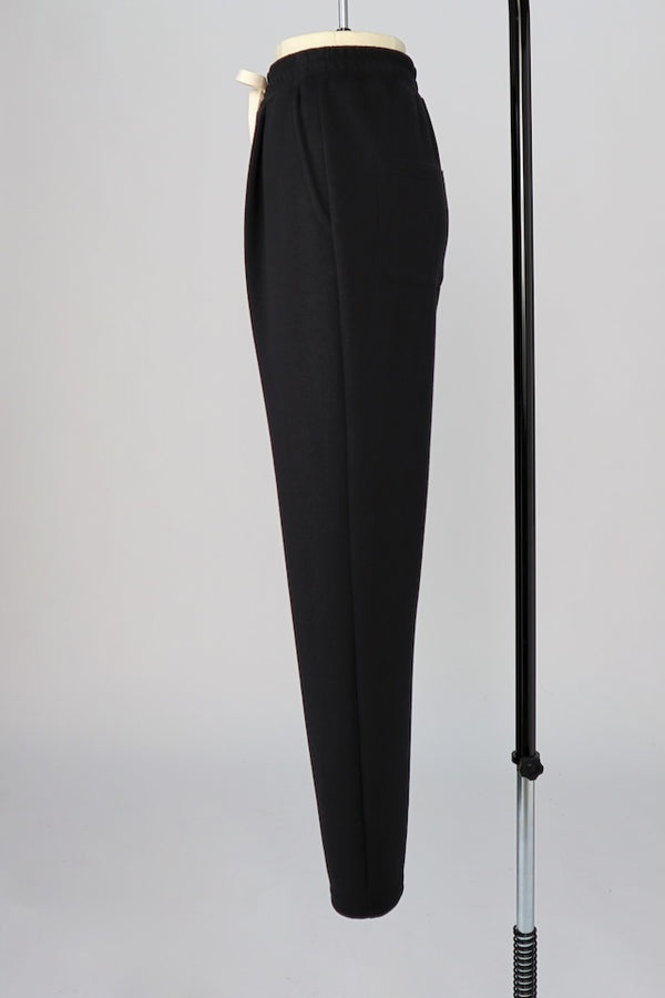 【RURI W. / ルリ】INTERLOCK TUCKED TROUSERS / Black