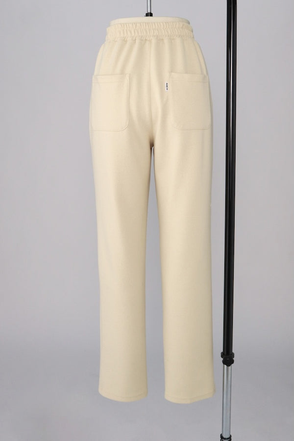 【RURI W. / ルリ】INTERLOCK TUCKED TROUSERS / Cream Yellow