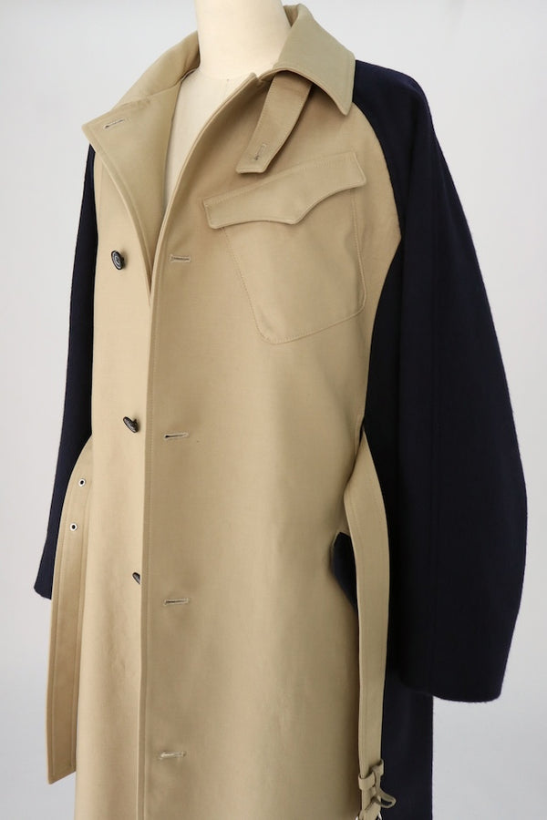 【RURI W. / ルリ】MILITARY SPLICED COAT / Beige × Navy