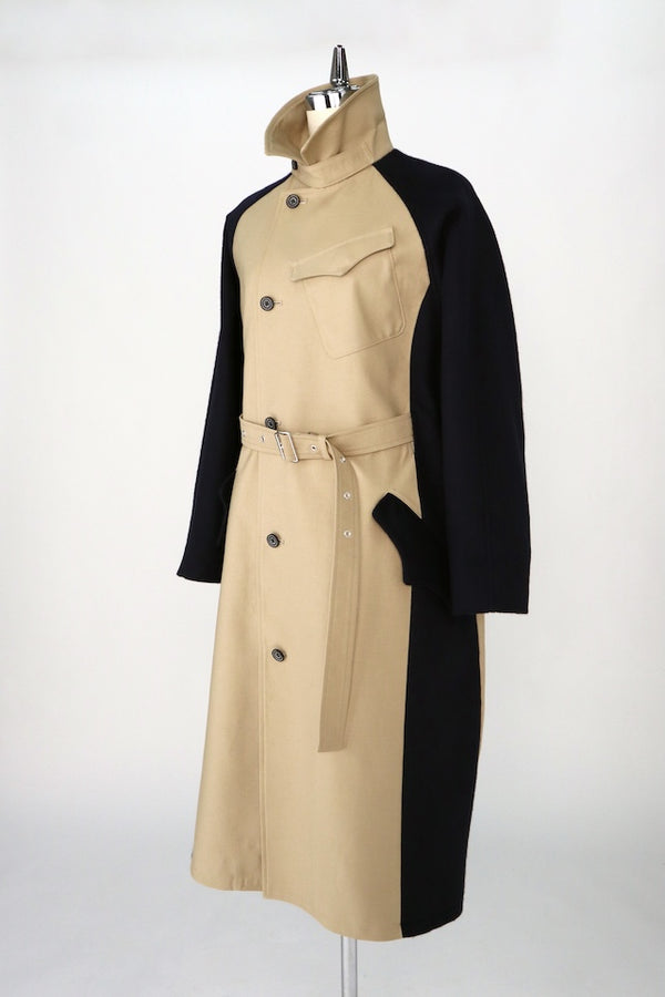 【RURI W. / ルリ】MILITARY SPLICED COAT / Beige × Navy