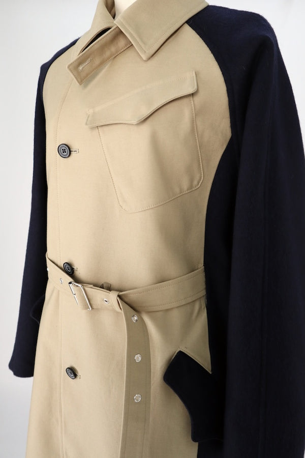 【RURI W. / ルリ】MILITARY SPLICED COAT / Beige × Navy