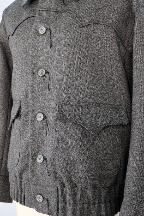 【RURI W. / ルリ】MELANGE YOKE BLOUSON / Charcoal Brown