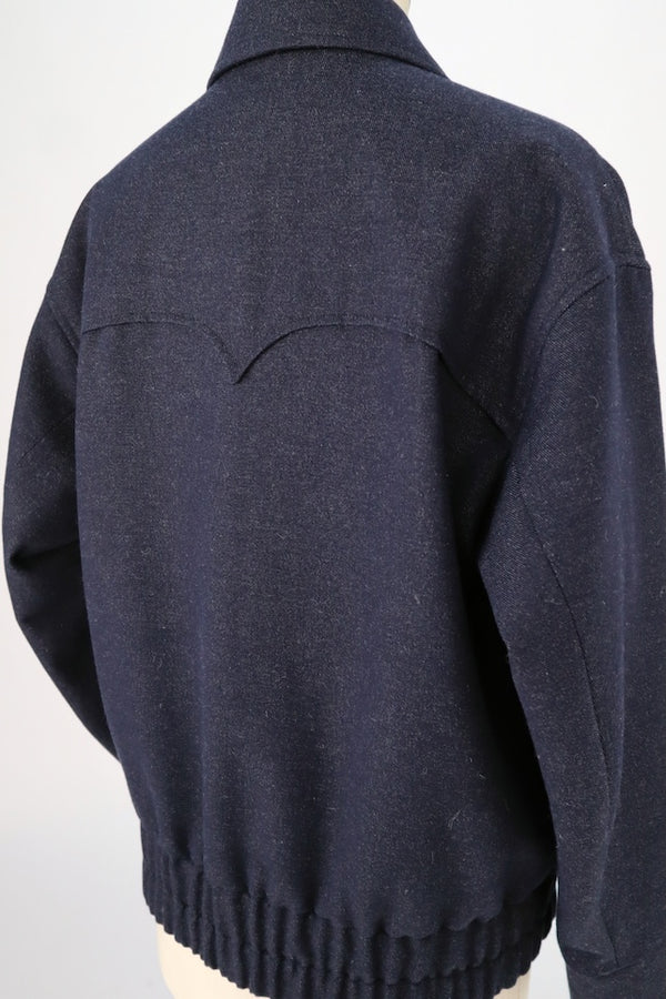 【RURI W. / ルリ】MELANGE YOKE BLOUSON / Navy