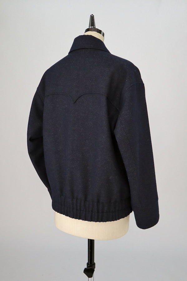 【RURI W. / ルリ】MELANGE YOKE BLOUSON / Navy