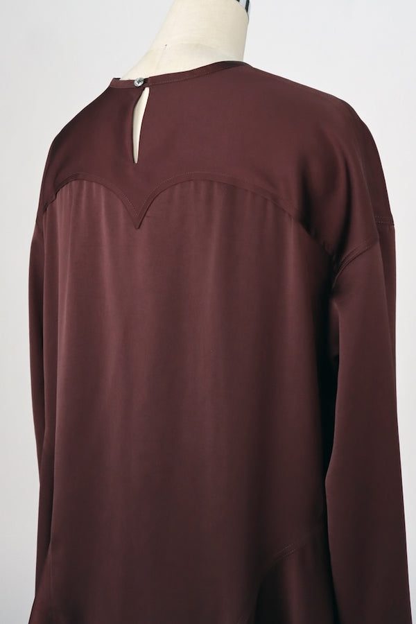【RURI W. / ルリ】ASYMMETRIC HEM SHORT DRESS  / Bordeaux
