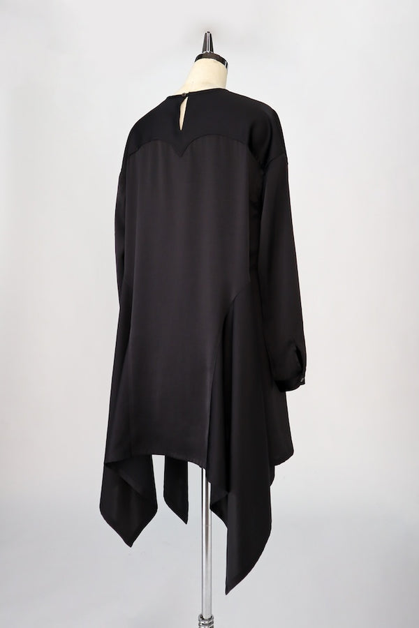 【RURI W. / ルリ】ASYMMETRIC HEM SHORT DRESS  / Black
