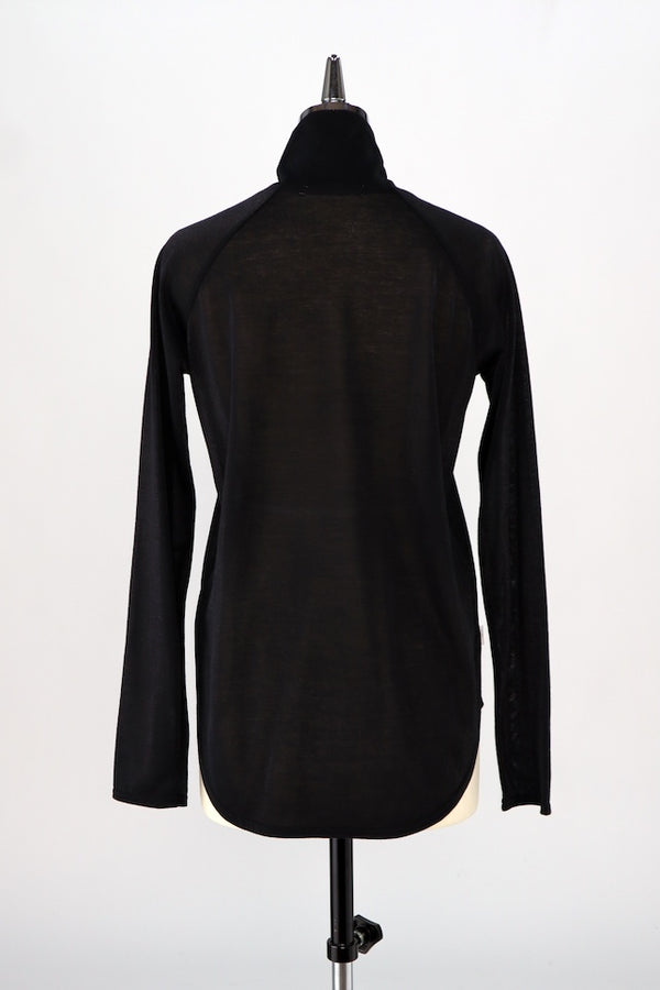 【RURI W. / ルリ】EMBROIDERED TURTLENECK T-SHIRT / Black