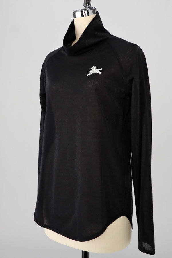 【RURI W. / ルリ】EMBROIDERED TURTLENECK T-SHIRT / Black