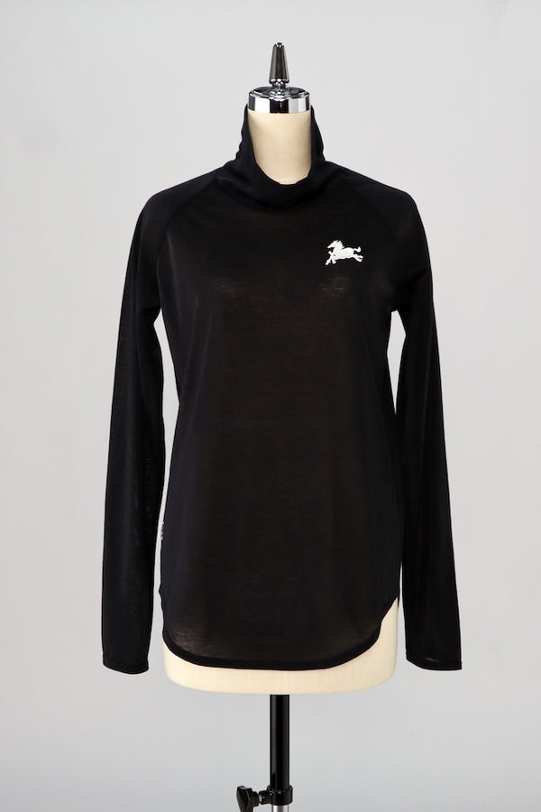【RURI W. / ルリ】EMBROIDERED TURTLENECK T-SHIRT / Black
