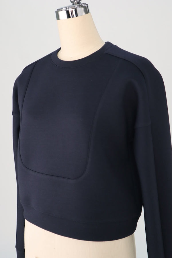 【RURI W. / ルリ】ROUND PANEL SWEAT TOP / Navy