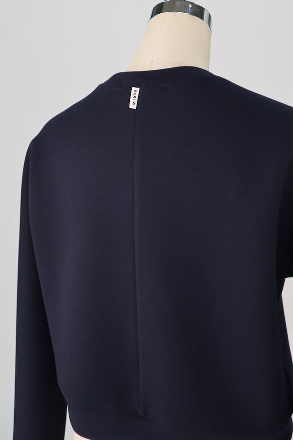 【RURI W. / ルリ】ROUND PANEL SWEAT TOP / Navy