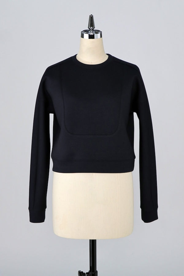 【RURI W. / ルリ】ROUND PANEL SWEAT TOP / Navy