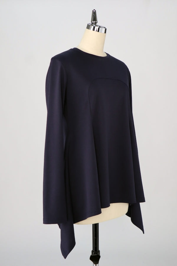 【RURI W. / ルリ】PEPLUM T-SHIRT / Navy