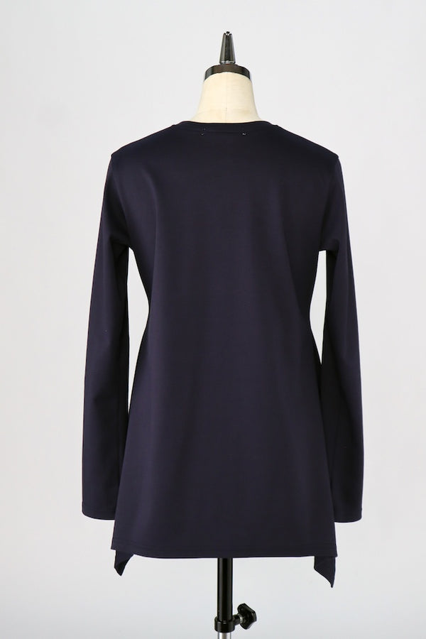 【RURI W. / ルリ】PEPLUM T-SHIRT / Navy