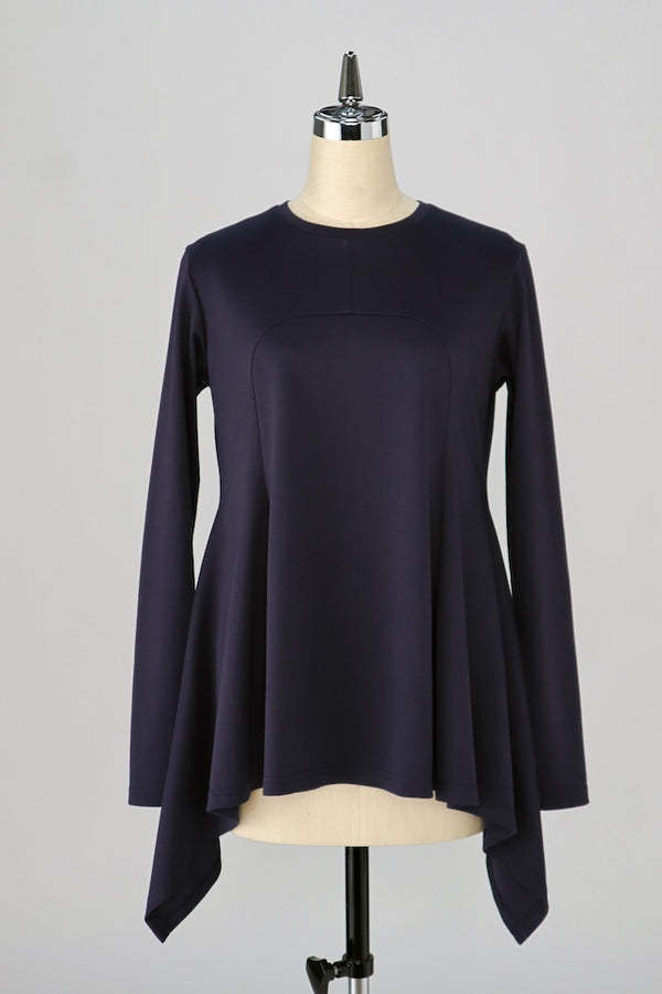 【RURI W. / ルリ】PEPLUM T-SHIRT / Navy
