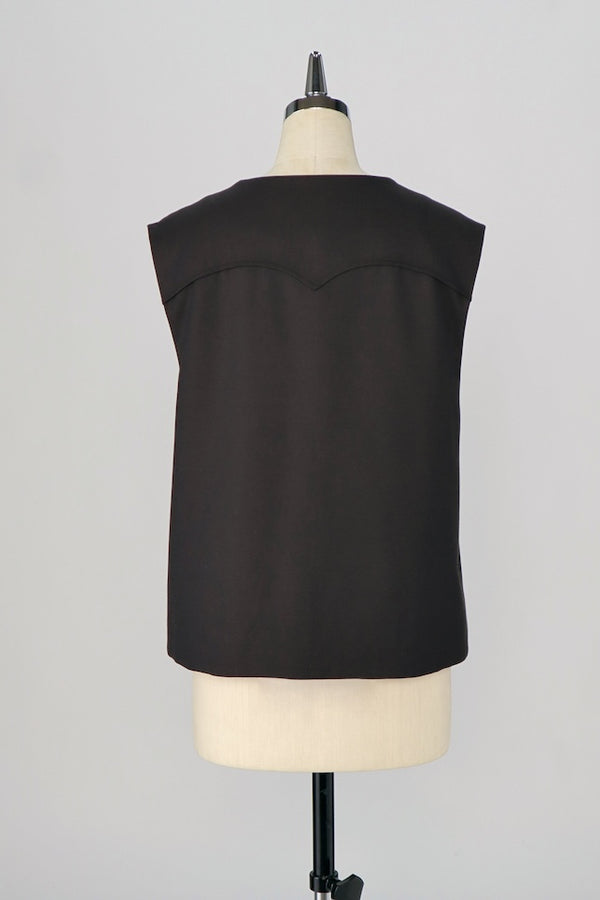 【RURI W. / ルリ】FLAP POKCKET WAISTCOAT / Chocolate Brown