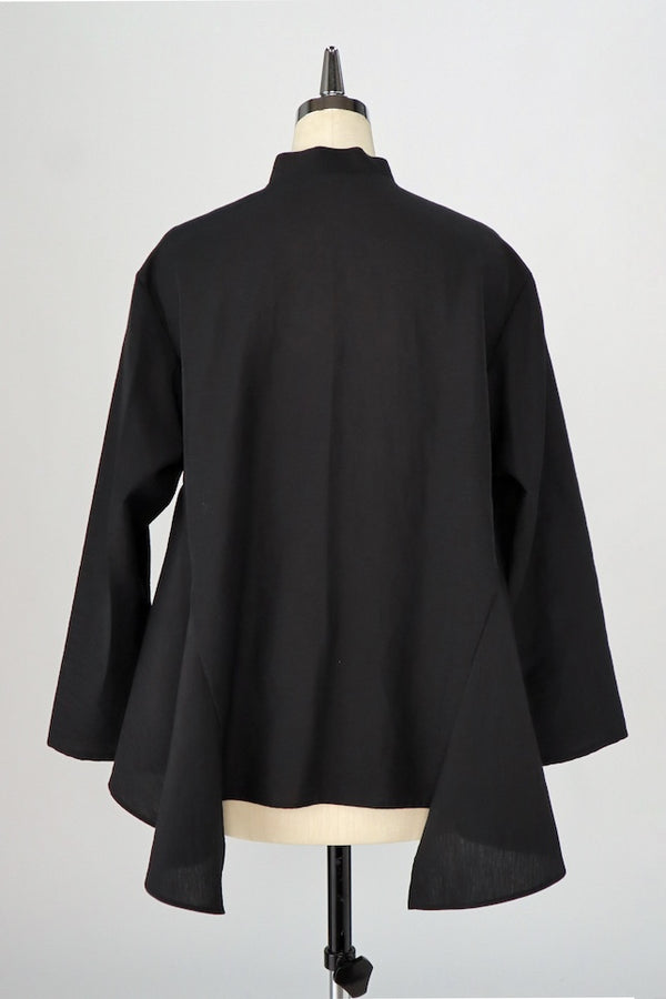 【RURI W. / ルリ】BOW TIE FLARE SHIRT / Black