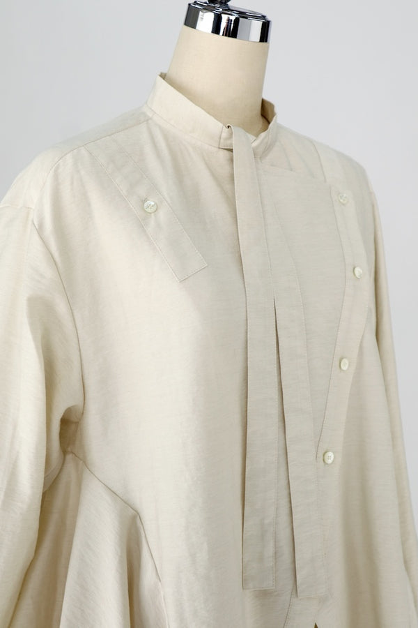 【RURI W. / ルリ】BOW TIE FLARE SHIRT / Ivory