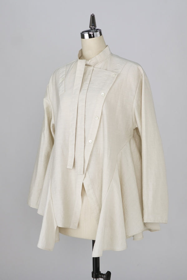 【RURI W. / ルリ】BOW TIE FLARE SHIRT / Ivory