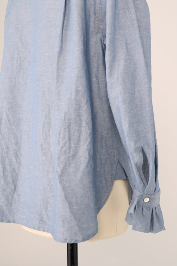 【RURI W. / ルリ】FRILLED YOKE SHIRT / Sax Blue