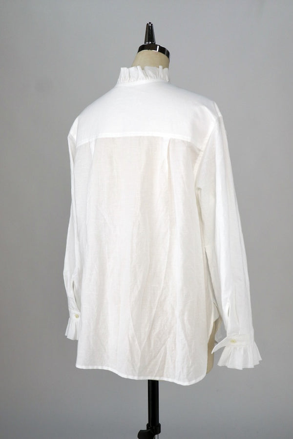 【RURI W. / ルリ】FRILLED YOKE SHIRT / Off White