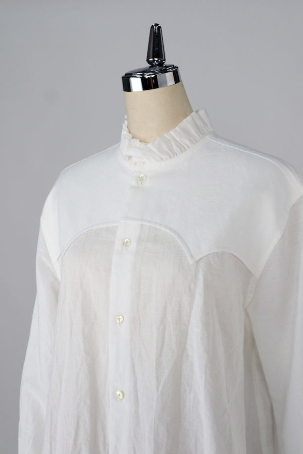 【RURI W. / ルリ】FRILLED YOKE SHIRT / Off White