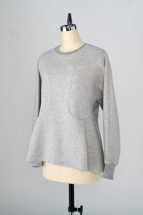 【RURI W. / ルリ】TUCKED WAIST CREW / Grey