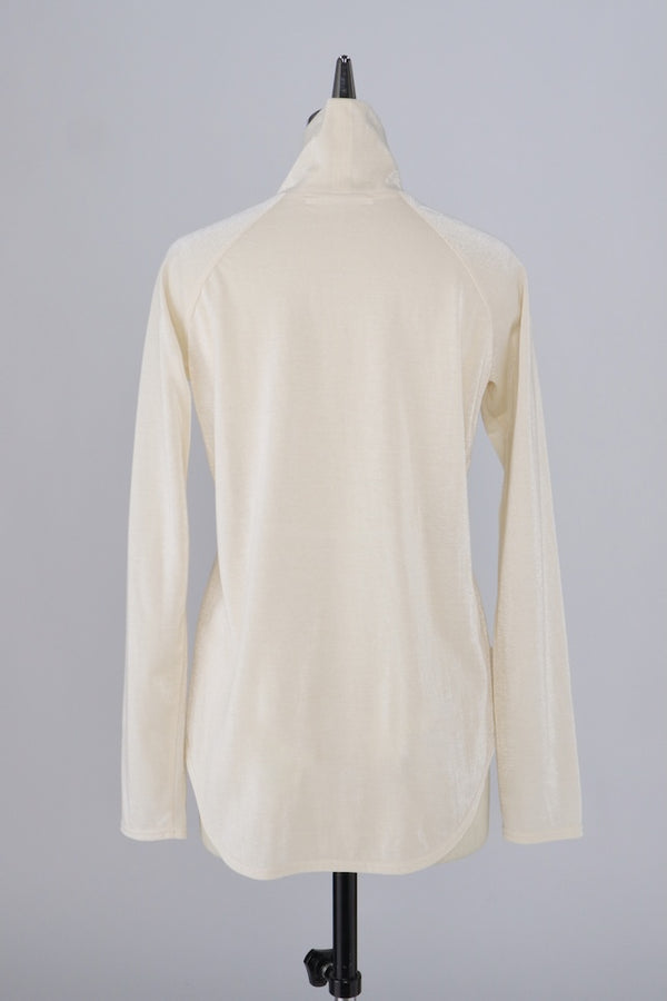【RURI W. / ルリ】EMBROIDERED TURTLENECK T-SHIRT / Ivory
