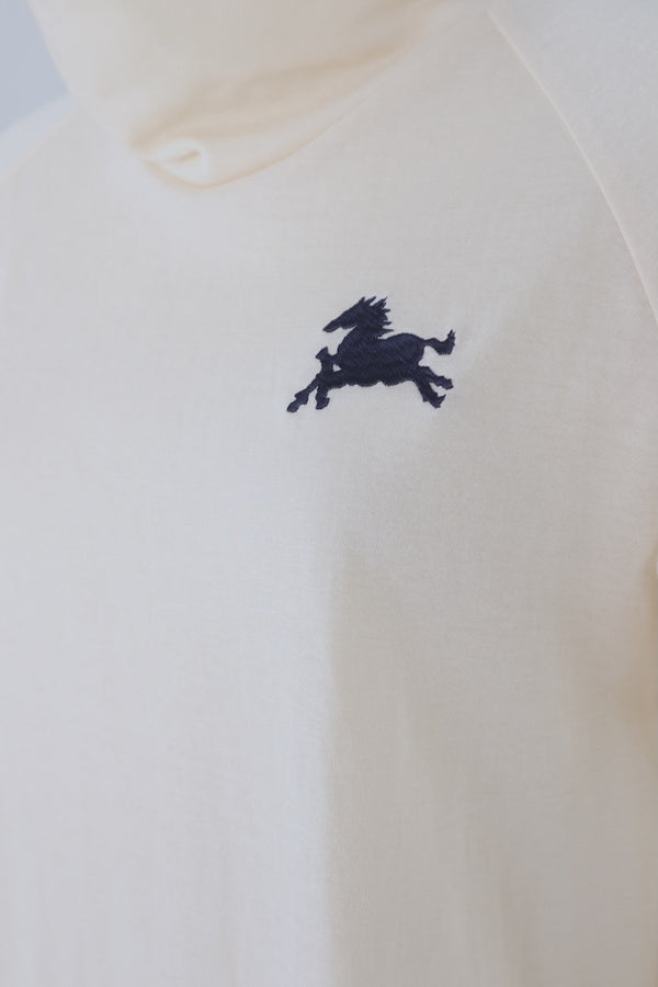 【RURI W. / ルリ】EMBROIDERED TURTLENECK T-SHIRT / Ivory