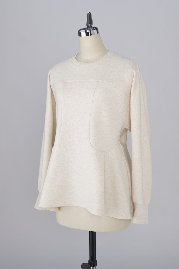 【RURI W. / ルリ】TUCKED WAIST CREW / Ivory