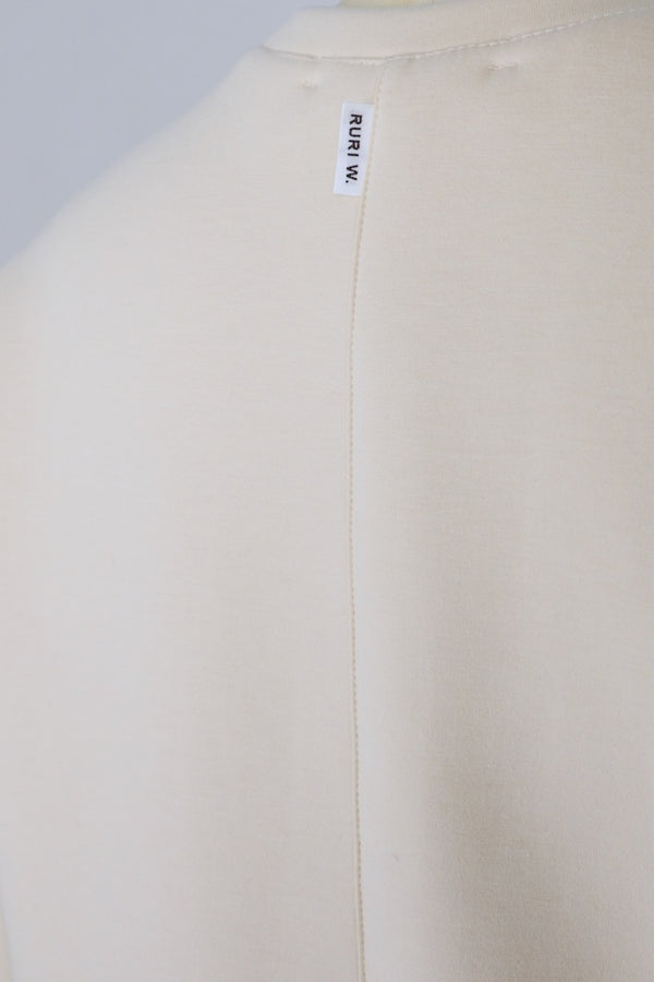 【RURI W. / ルリ】ROUND PANEL SWEAT TOP / Ivory
